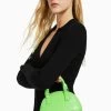 BERSHKA Mini Mock Croc - Handtas - Green