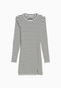 BERSHKA Long Sleeve Mini- Etui-Jurk - White -Bershka 9c48972713d8446abfc72d43058fc00a