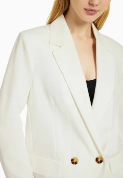 BERSHKA RegularFit Tailored - Feminine-Cut Double-Breasted - Halflange Jas - White 9 BERSHKA RegularFit Tailored - Feminine-Cut Double-Breasted - Halflange Jas - White -Bershka 9c6b3da2223c4916a81d2770e05f7128