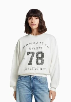BERSHKA Printed - Sweater - White