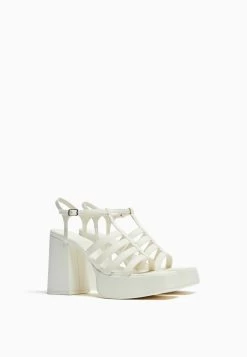 BERSHKA Sandalen Met Hoge Hak - White 9 BERSHKA Sandalen Met Hoge Hak - White -Bershka 9ce072a6077a43a4aabab5a990ebf348