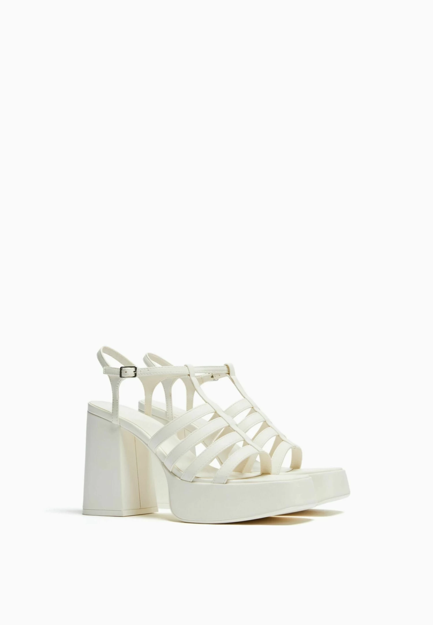 BERSHKA Sandalen Met Hoge Hak - White 3 BERSHKA Sandalen Met Hoge Hak - White - Afbeelding 3