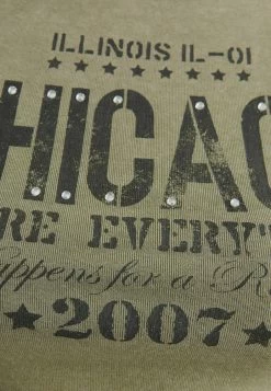 BERSHKA T-Shirt Print - Khaki -Bershka 9d04dcdf27e24a65aff42ccd5b440f6a