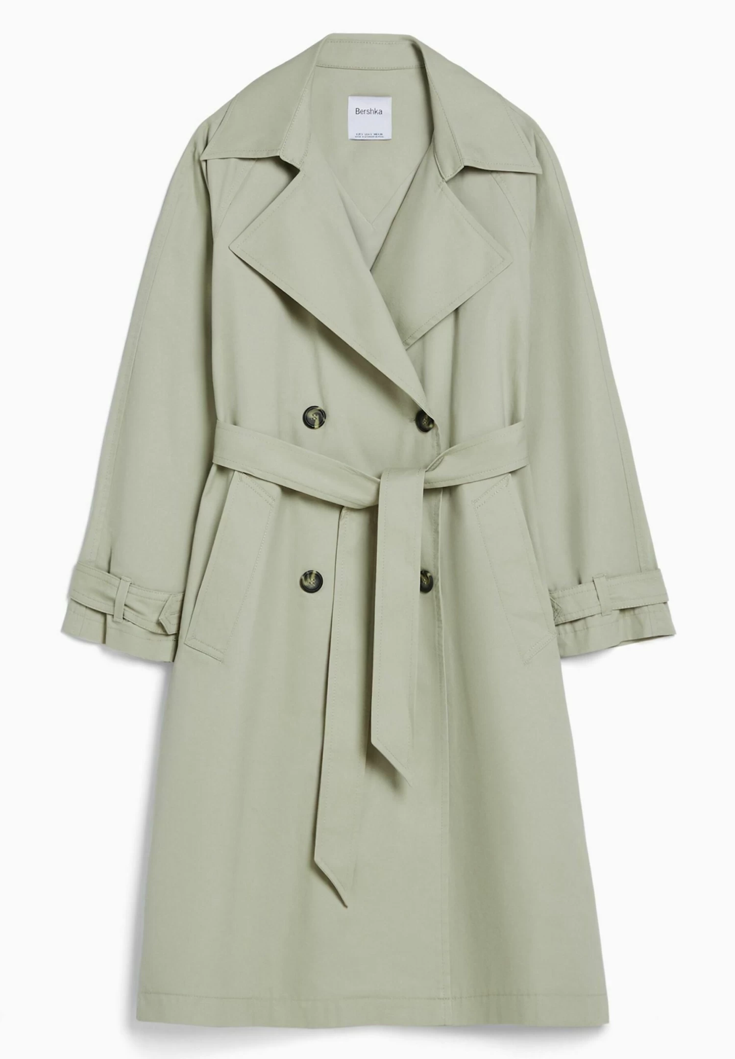 BERSHKA Trenchcoat - Khaki 4 BERSHKA Trenchcoat - Khaki - Afbeelding 4