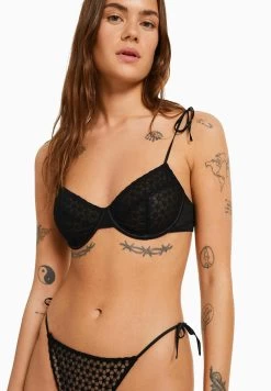 BERSHKA With Ties- Bikinitop - Black -Bershka 9f7e19997e59403d99a888d2acaba847