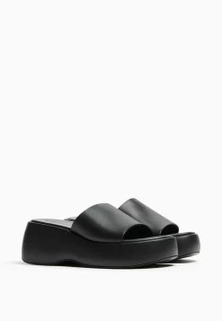 BERSHKA Platform - Muiltjes - Black -Bershka 9f9edf48bbb54de6a6411fc149493f08