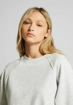 BERSHKA Raglan Sleeve - Sweater - Mottled Grey -Bershka 9ff754581822428892cd8dc0ea5b2e72