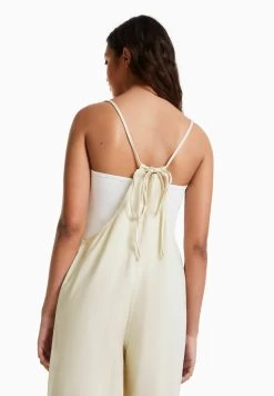BERSHKA Strappy - Tuinbroek - Beige -Bershka a0616f9826194f17a6430263c2e10adb