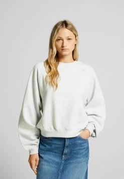 BERSHKA Raglan Sleeve - Sweater - Mottled Grey