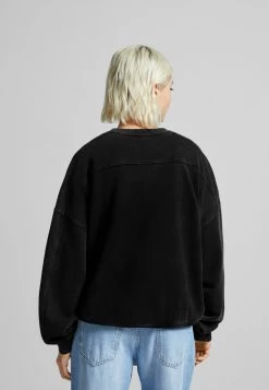 BERSHKA Oversized - Sweater - Black -Bershka a1e07375562e4f22984b0872c1e93984