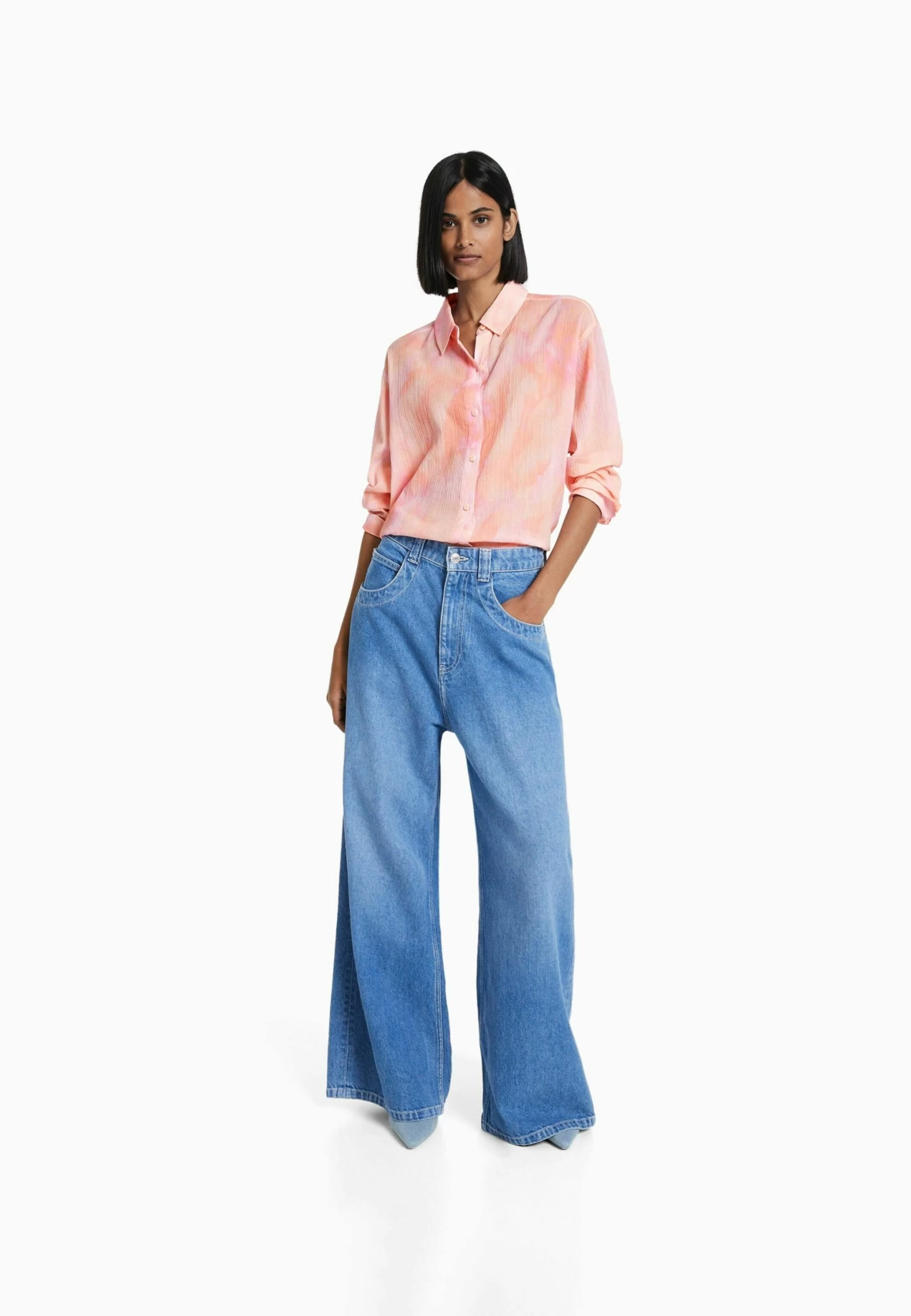 BERSHKA Long Sleeve - Overhemdblouse - Brown 2 BERSHKA Long Sleeve - Overhemdblouse - Brown - Afbeelding 2