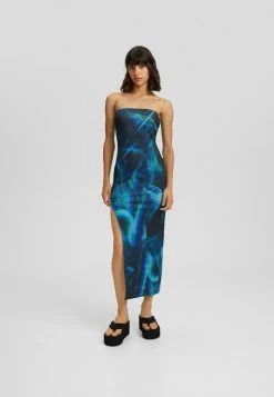 BERSHKA With Print- Jurk - Black