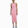 BERSHKA Midi - Etui-Jurk - Light Pink