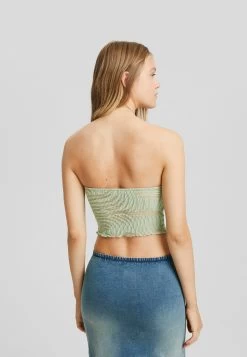 BERSHKA Rustic Blonde Bandeau - Blouse - Khaki -Bershka a617a76f6fe146f59641f473bcf1eac0