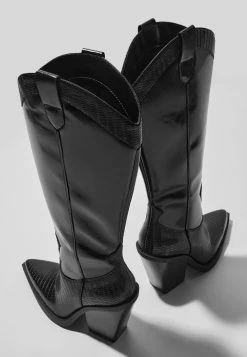 BERSHKA Cowboy-/Bikerlaarzen - Black -Bershka a667fe5b8f20407695e63e02a4dc11c3