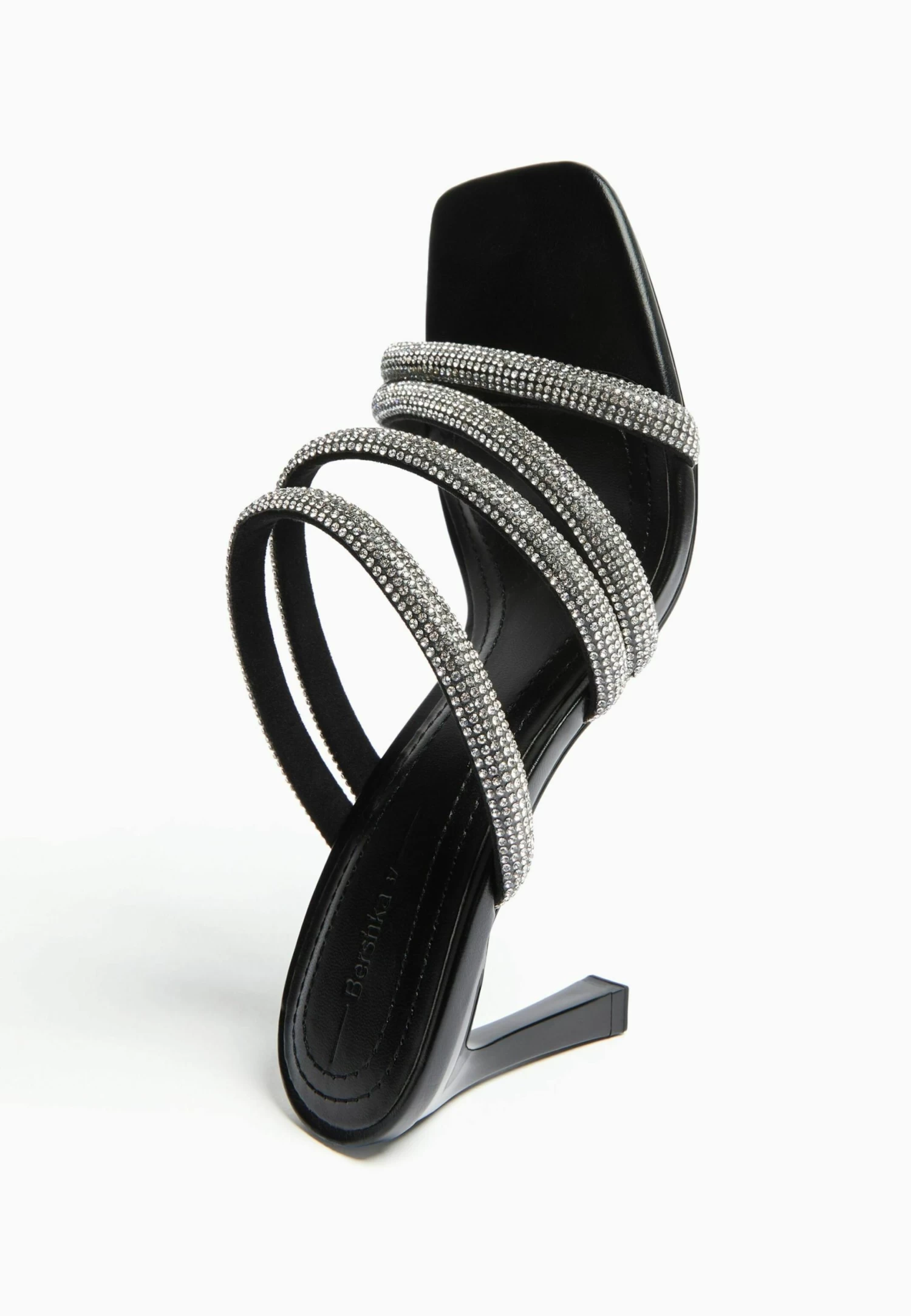 BERSHKA With Rhinestone Straps- Muiltjes Met Hak - Black 5 BERSHKA With Rhinestone Straps- Muiltjes Met Hak - Black - Afbeelding 5