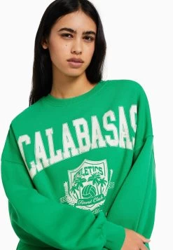 BERSHKA Long Sleeve- Sweater - Evergreen -Bershka a9e214eac41b4a49b99f53a3ea695a92