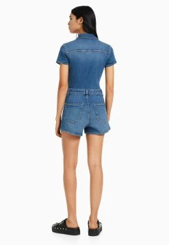 BERSHKA Zip - Jumpsuit - Light Blue Denim -Bershka aa53eb802d1a4fb698e1d715af5bc82d