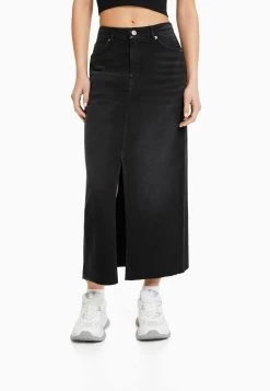 BERSHKA Jeansrok - Black