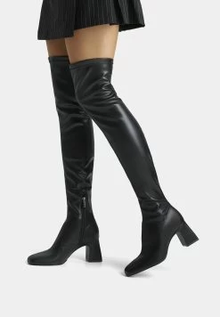BERSHKA Overknee Laarzen - Black
