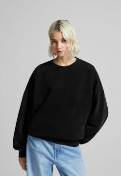 BERSHKA Oversized - Sweater - Black