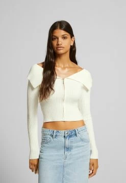 BERSHKA With Bardot Collar - Vest - White