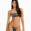 BERSHKA Paisley Print Set - Bikini - Royal Blue