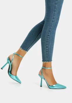 BERSHKA Klassieke Pumps - Metallic Blue