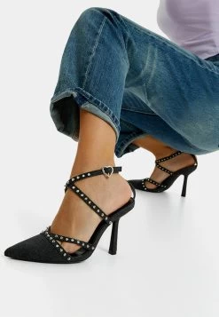 BERSHKA Studded - Hoge Hakken - Black