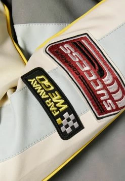 BERSHKA Racing- Imitatieleren Jas - Grey -Bershka aeed2de5e2724f7484a3ec2088e956a5