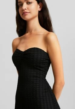 BERSHKA Long Rustic Bandeau Dress - Maxi-Jurk - Black -Bershka b031f0c70ab4442480e48aba68006ba9