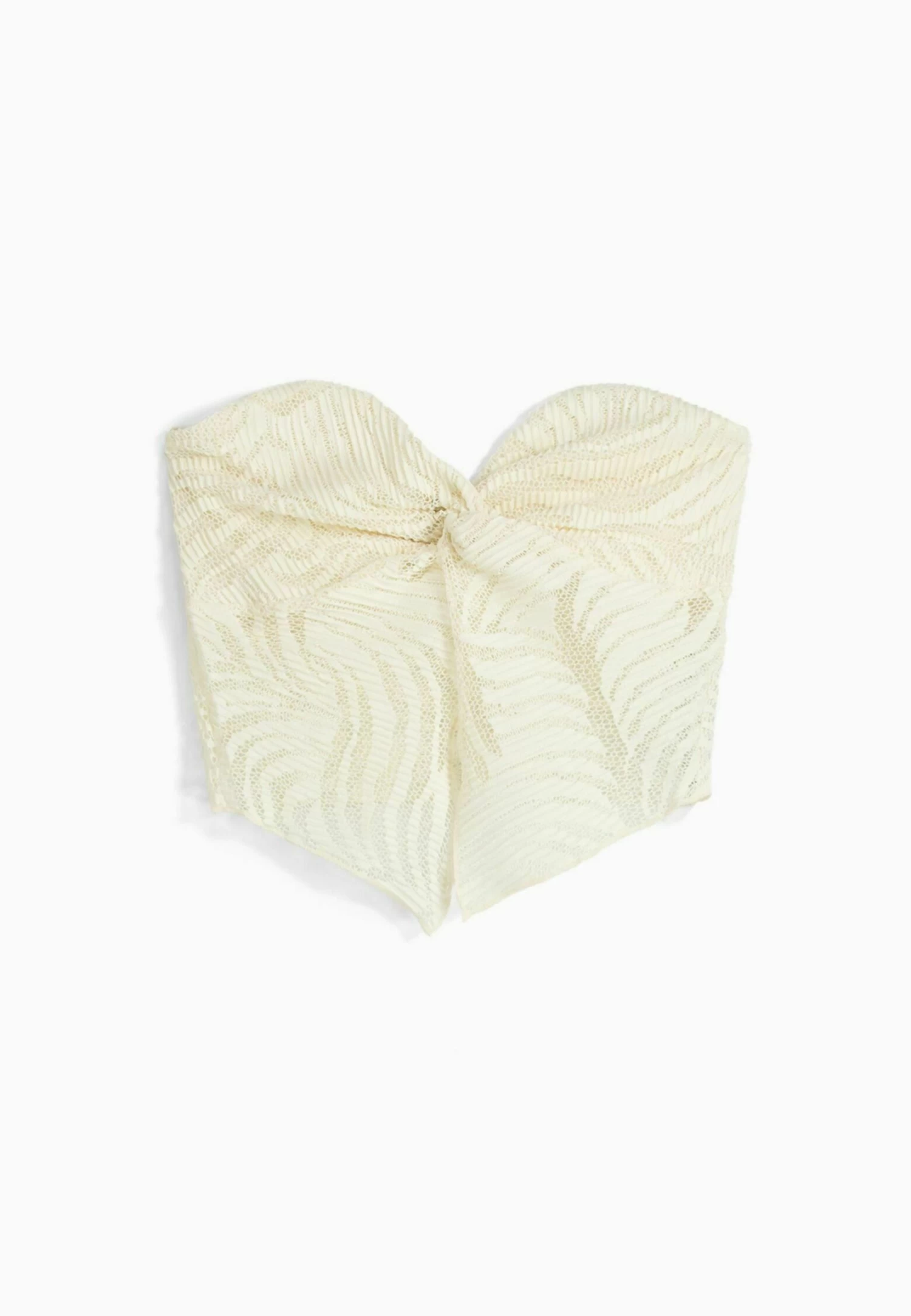 BERSHKA Rustic Blonde Bandeau - Blouse - White 6 BERSHKA Rustic Blonde Bandeau - Blouse - White - Afbeelding 6