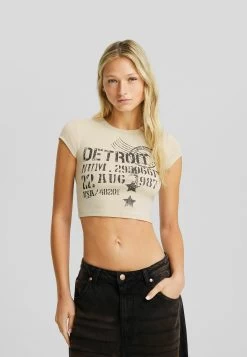 BERSHKA T-Shirt Print - White