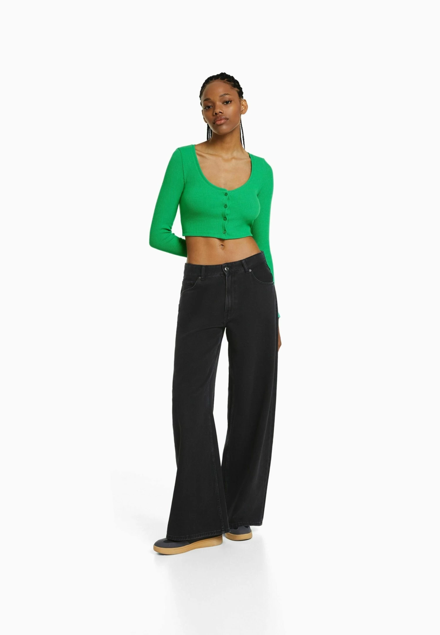 BERSHKA Buttoned - Vest - Evergreen 2 BERSHKA Buttoned - Vest - Evergreen - Afbeelding 2