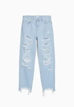 BERSHKA Relaxed Fit Jeans - Light Blue -Bershka b24c18497094433c81b66f85a5ed9ffe