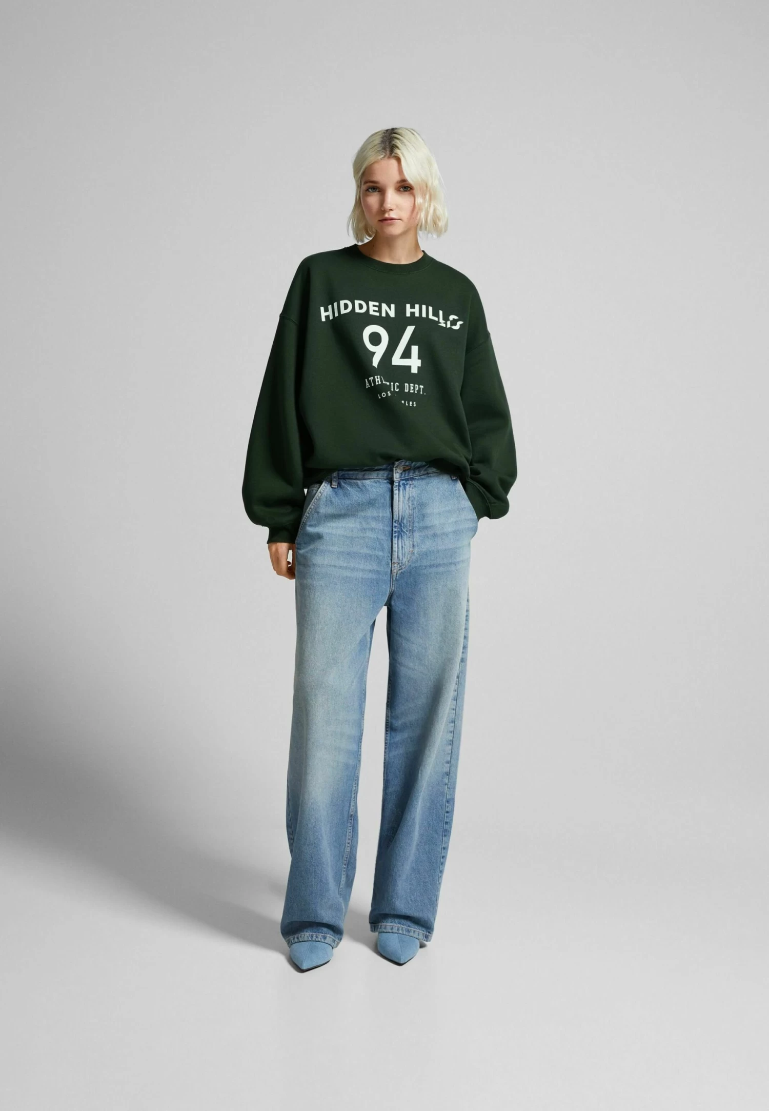 BERSHKA Printed - Sweater - Evergreen 2 BERSHKA Printed - Sweater - Evergreen - Afbeelding 2