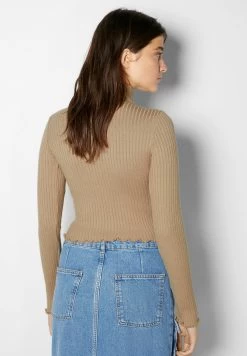 BERSHKA High Neck- Trui - Camel -Bershka b52958b8a8184825b1844044a3146cfa