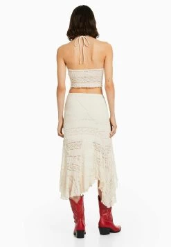 BERSHKA Blonde - Top - White -Bershka b54d1052e23a4d1a89bad12efbb7932f