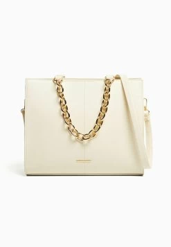 BERSHKA Chain Strap - Handtas - Beige -Bershka b55f748fb17e4df3b01bf5b67783afab