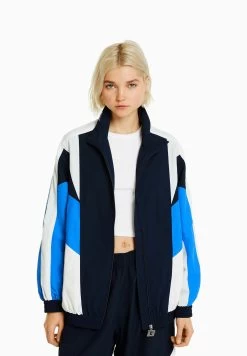 BERSHKA Block Effect - Lichte Jas - Blue