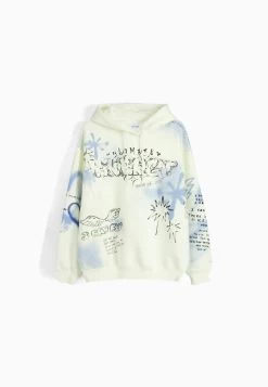 BERSHKA Printed- Hoodie - White 10 BERSHKA Printed- Hoodie - White -Bershka b5db5418d98b4f78ac1fa96896796655