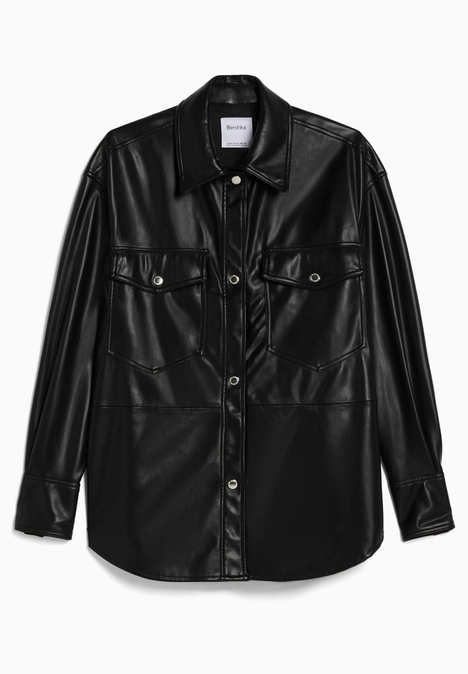 BERSHKA Imitatieleren Jas - Black 5 BERSHKA Imitatieleren Jas - Black - Afbeelding 5