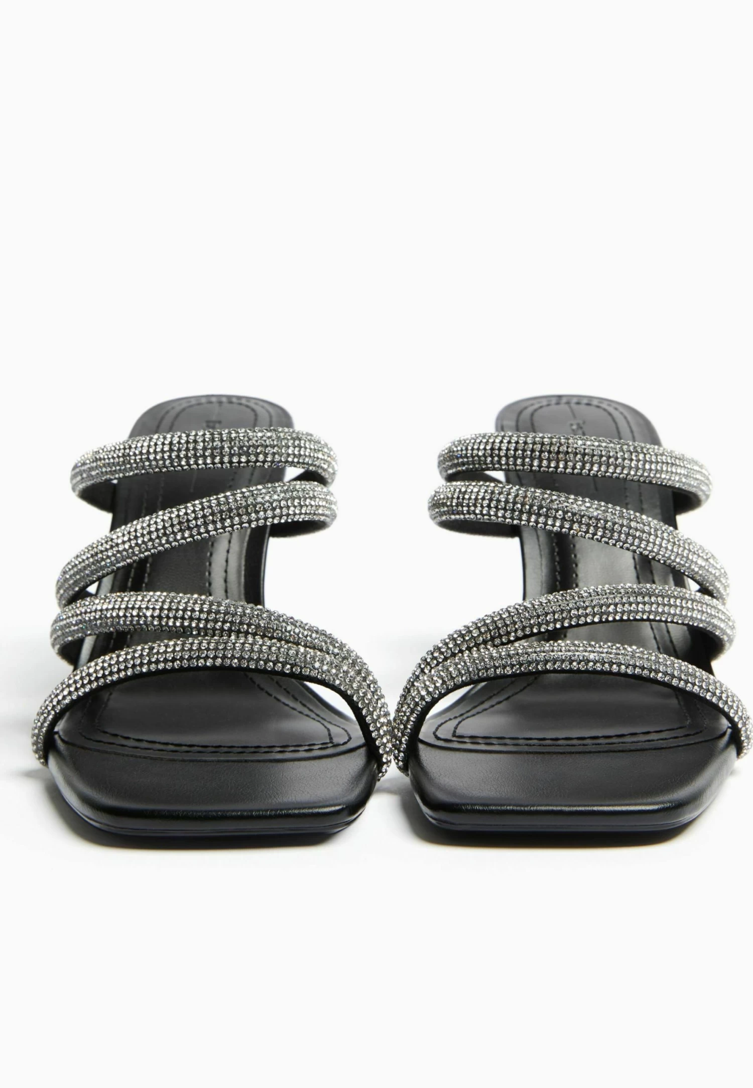 BERSHKA With Rhinestone Straps- Muiltjes Met Hak - Black 6 BERSHKA With Rhinestone Straps- Muiltjes Met Hak - Black - Afbeelding 6