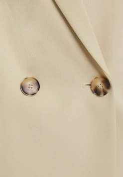 BERSHKA Regular­Fit Tailored - Feminine-Cut Double-Breasted - Halflange Jas - Sand -Bershka b8fa21ff08cf44d1bb88efcccdd082ca