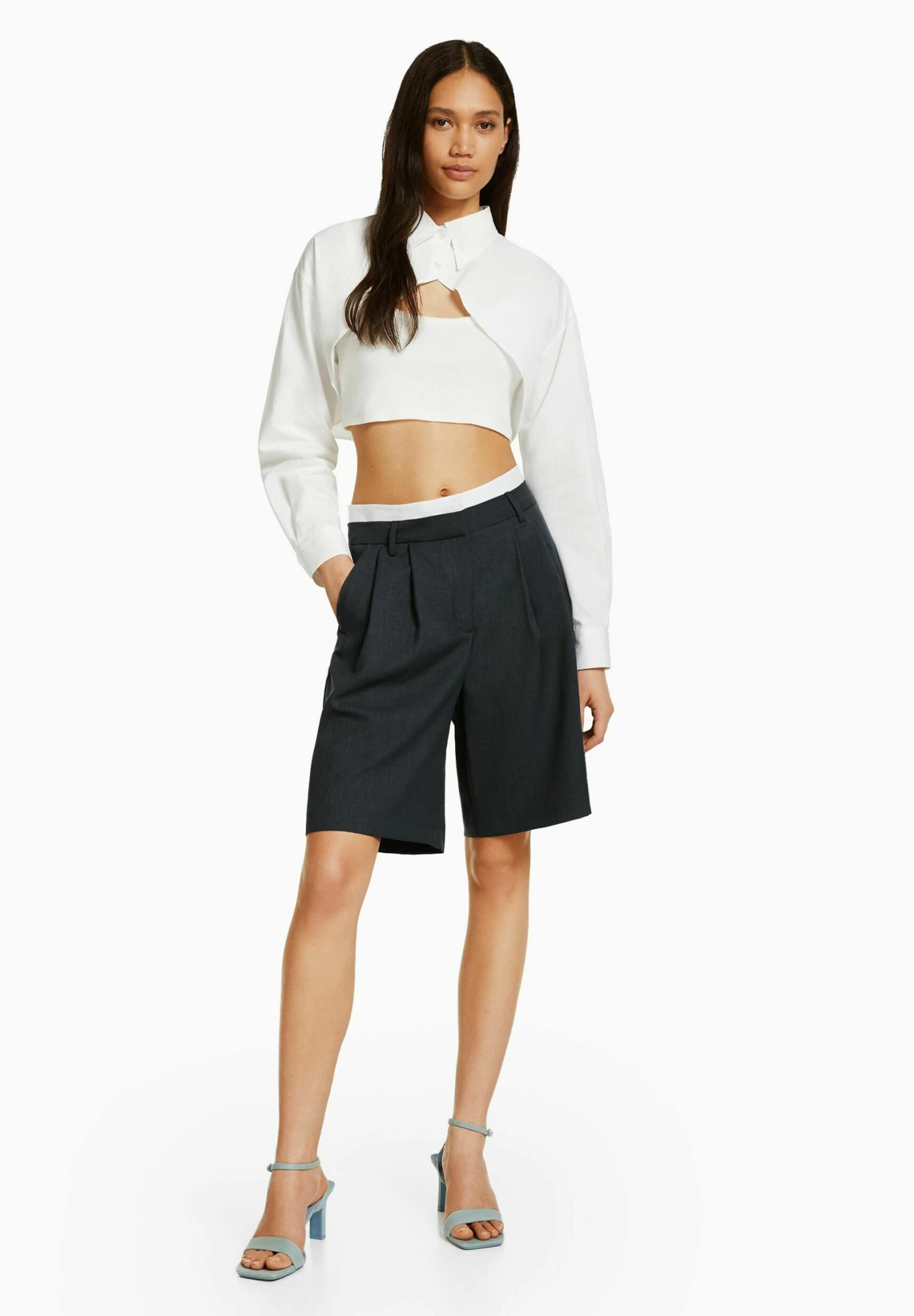 BERSHKA Tailored - Bermuda - Shorts - Grey 2 BERSHKA Tailored - Bermuda - Shorts - Grey - Afbeelding 2