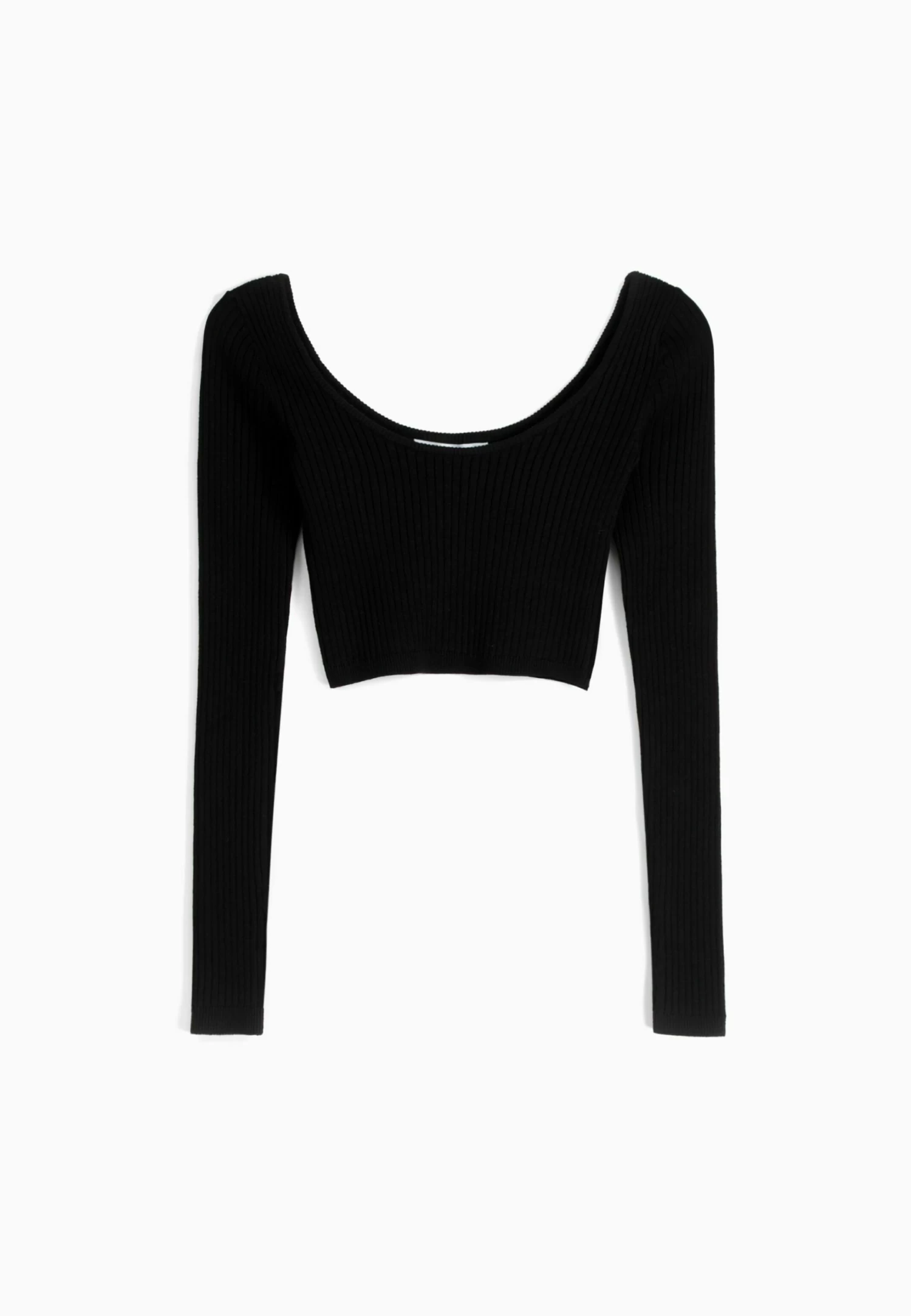 BERSHKA With Low-Cut Neckline - Cropped - Trui - Black 6 BERSHKA With Low-Cut Neckline - Cropped - Trui - Black - Afbeelding 6