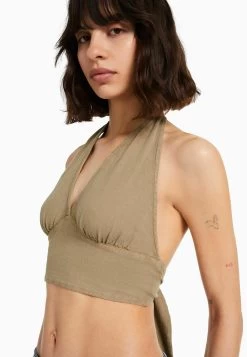 BERSHKA Rustic Blend - Crop - Top - Beige -Bershka b9bd5f2abb6d4b8bb1acfa75895c1a2f