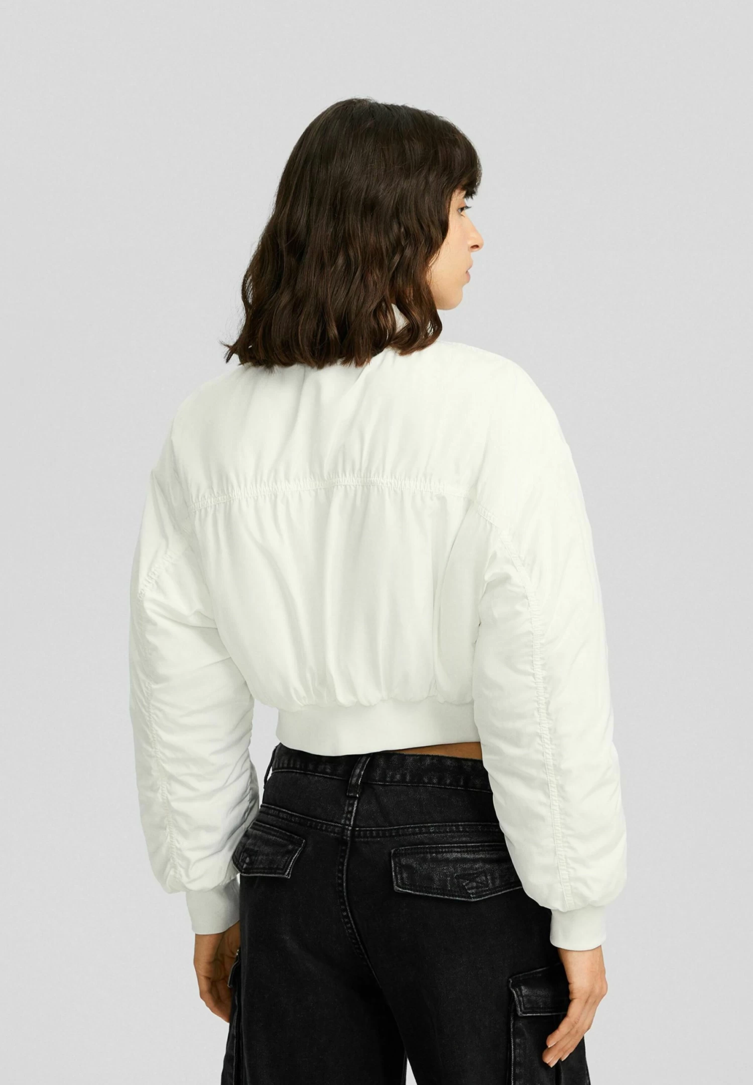 BERSHKA Cropped - Bomberjacks - White 3 BERSHKA Cropped - Bomberjacks - White - Afbeelding 3
