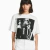 BERSHKA Sleeve Tupac - T-Shirt Print - Beige