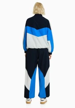 BERSHKA Block Effect - Lichte Jas - Blue -Bershka bd506853fcfc455cb89fa1ac24b79745